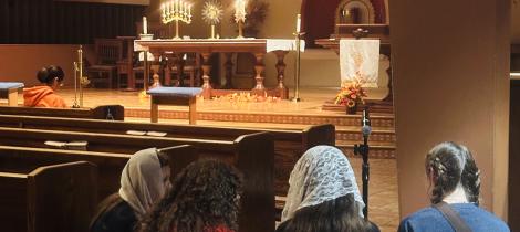 Kneeling in Adoration 