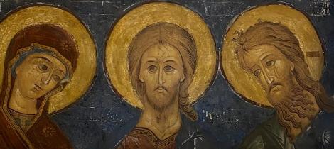 painting of Jesus, Mary, and John 