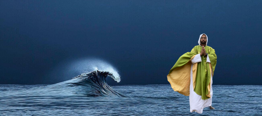 standing in the ocean 