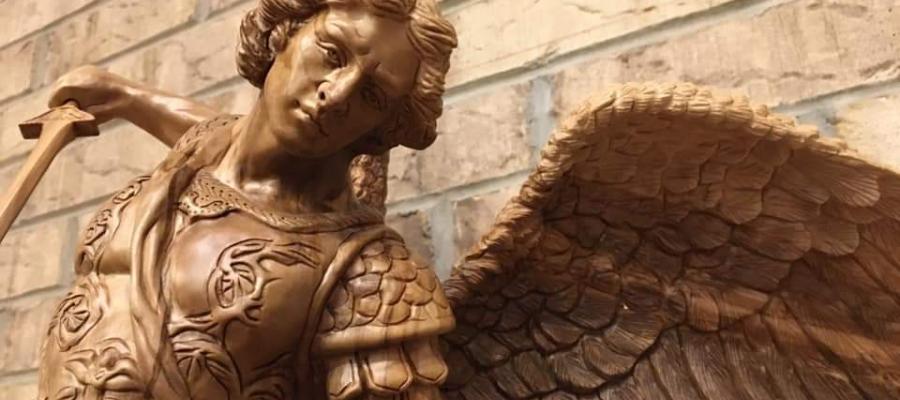 Wood Statue of St. Michael the Archangel 