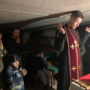 Priest offering mass