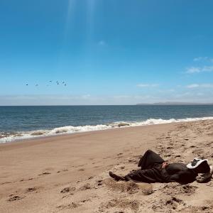 naping on a beach