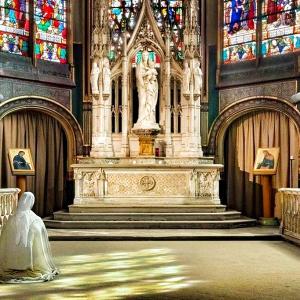 A nun in silent prayer