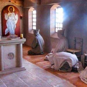 Monks in prayer 